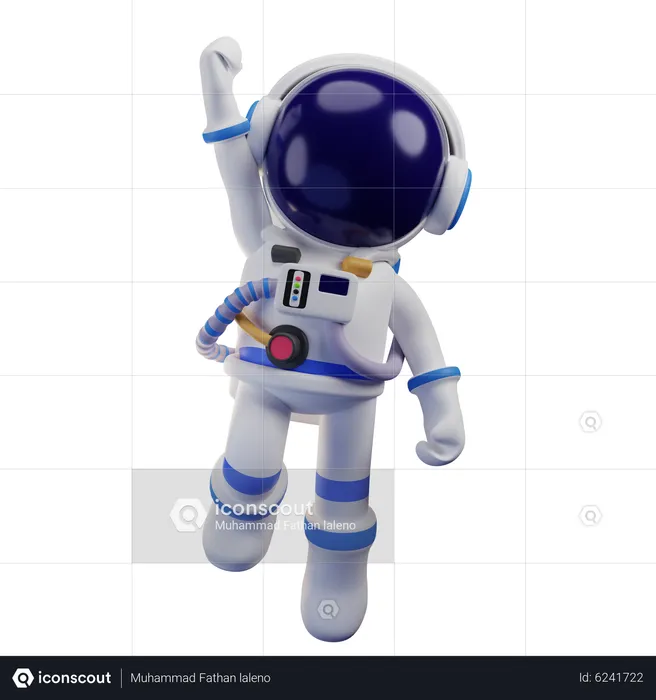 Astronaut Say Hi  3D Illustration