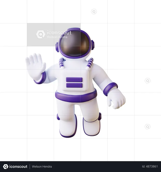 Astronaut Saying Hello  3D Illustration