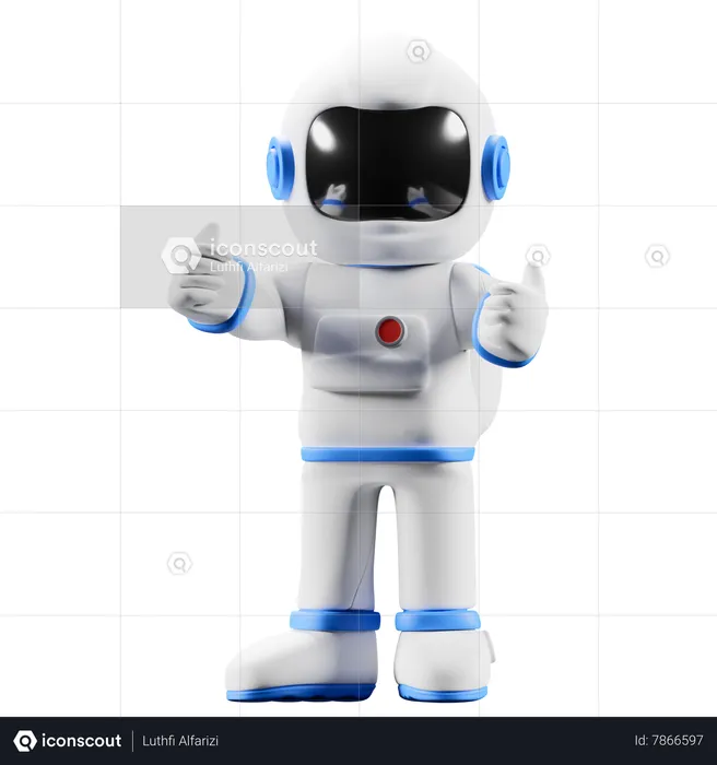 Astronaut showing both thumbs up  3D Illustration