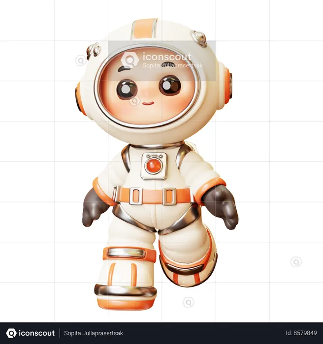 Astronaut Walking In Space  3D Illustration