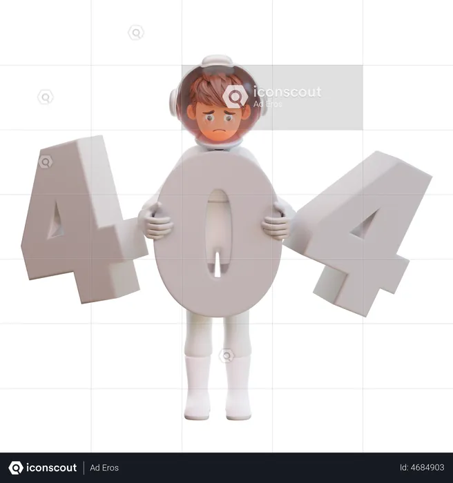 Astronaut With 404 Error  3D Illustration