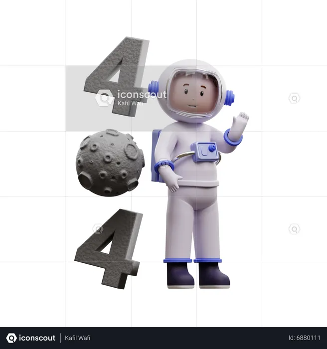 Astronaut With 404 Error  3D Illustration