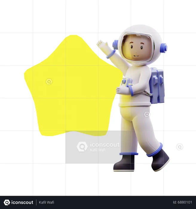 Astronaut With Stars  3D Illustration