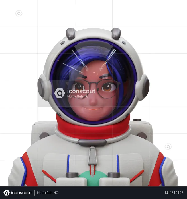 Astronaut Woman  3D Illustration