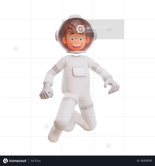 Astronauta espacial voando  3D Illustration