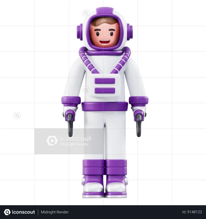 Desenho animado de astronauta  3D Icon