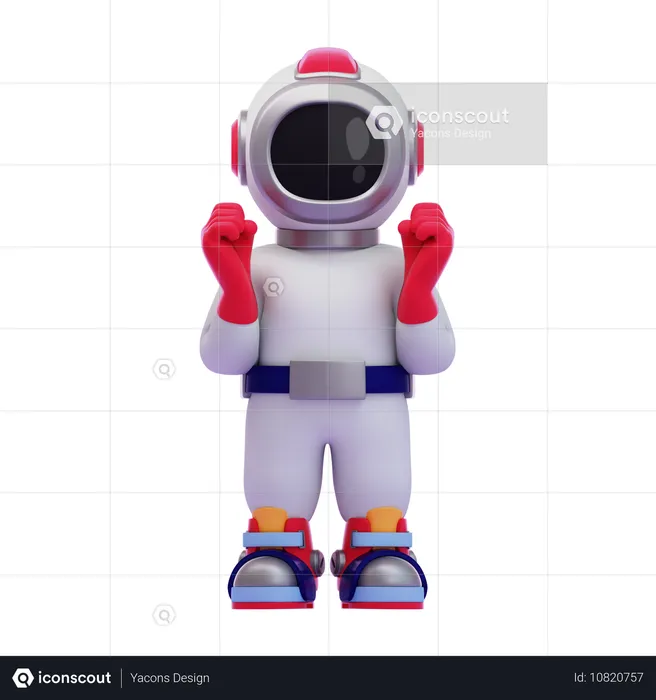 Gesto de excitação de astronauta  3D Icon