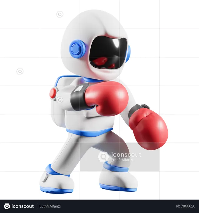 Astronauta fazendo boxe  3D Icon