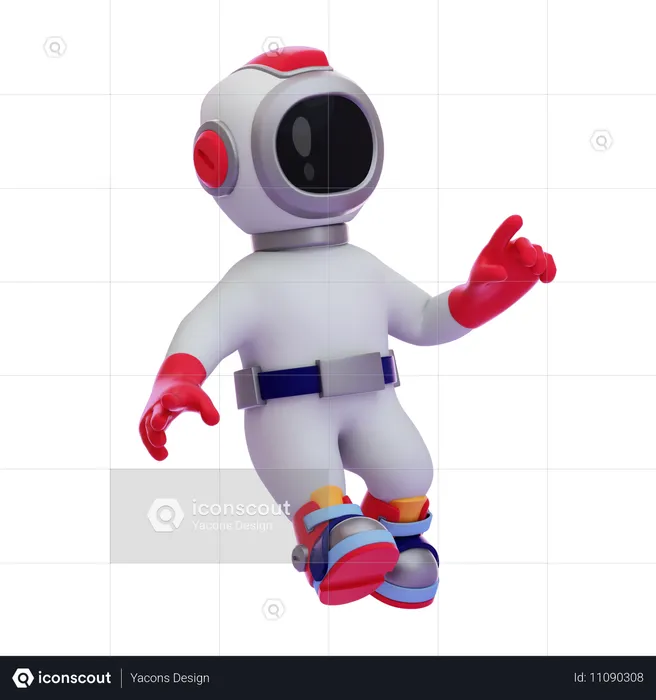 Astronauta flotando en el espacio  3D Illustration