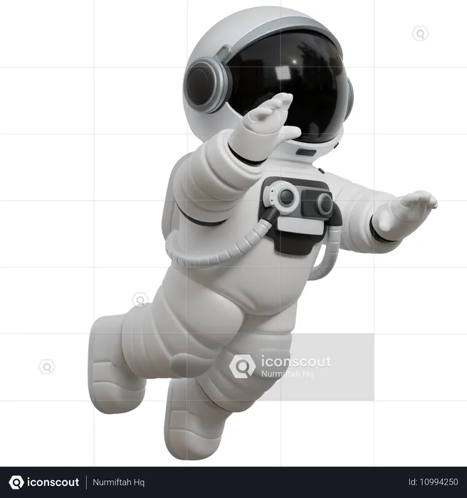 Astronauta flutuando no espaço  3D Illustration