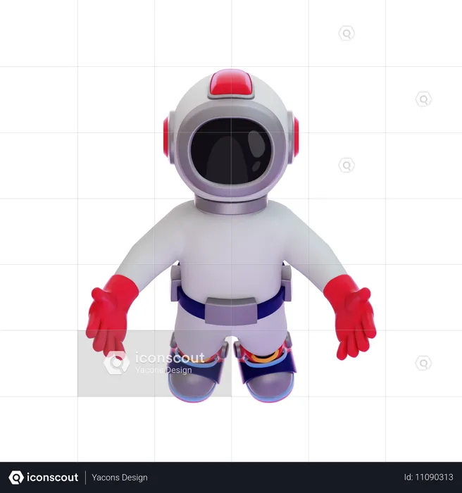 Astronauta flutuando no espaço  3D Illustration