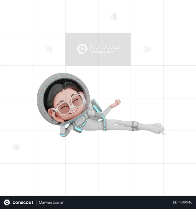 Astronauta masculino deitado no espaço  3D Illustration