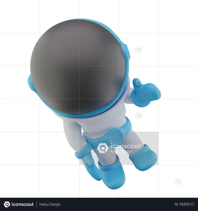 Astronauta mostrando o polegar para cima  3D Icon