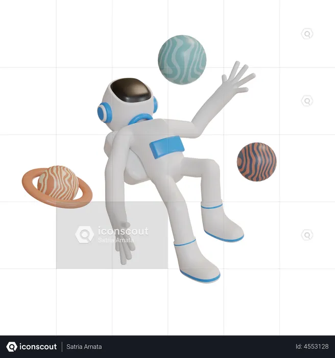 Astronauta vagando por el espacio  3D Illustration