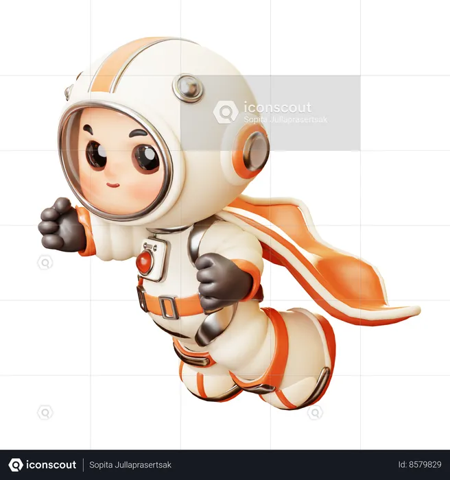 Superhéroe astronauta  3D Illustration