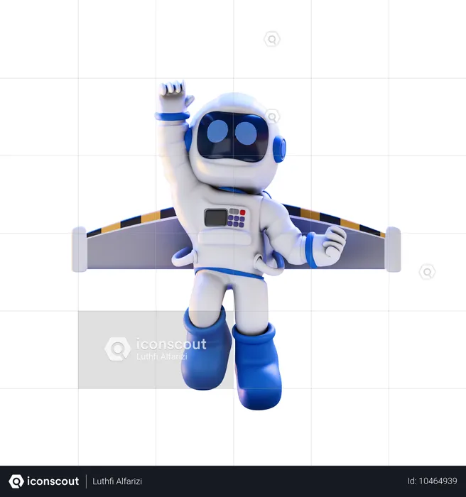 Astronauta voador  3D Illustration