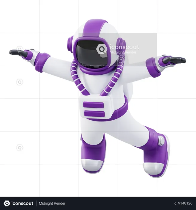 Astronauta voador  3D Icon
