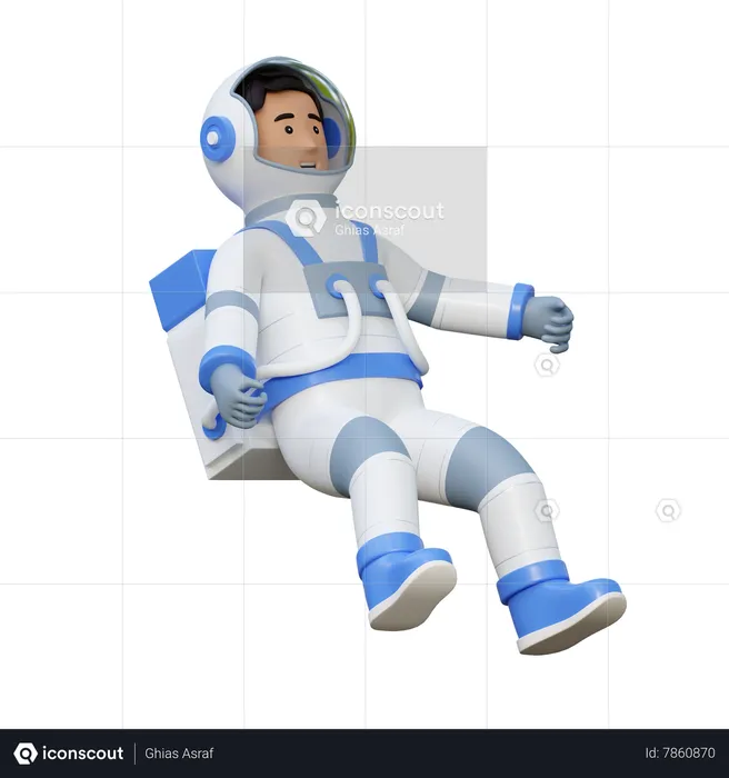 Astronauta volando en el espacio  3D Illustration