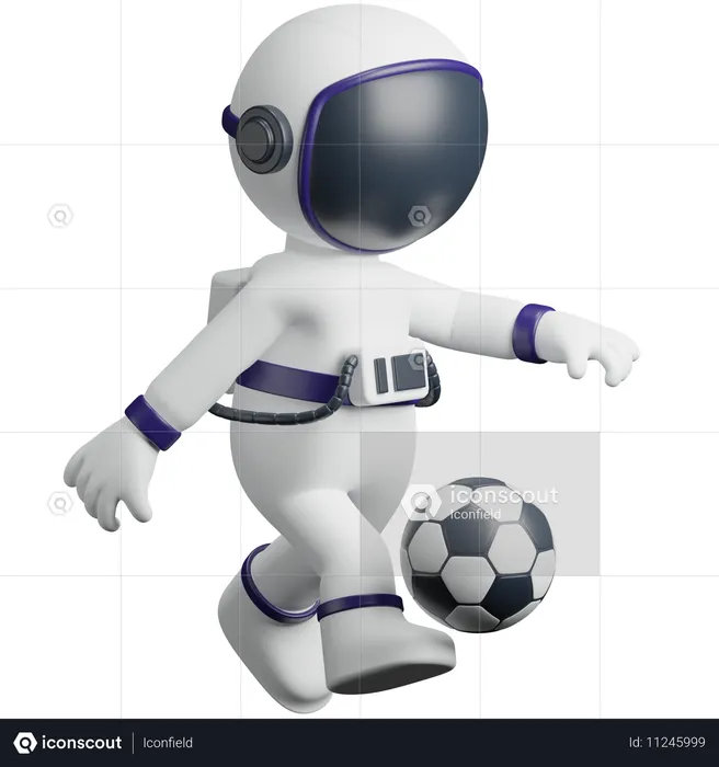 Astronaute jouant au football  3D Icon