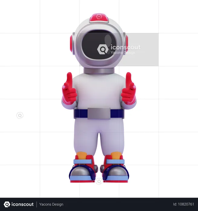 Astronaute pointant les mains vers l'avant  3D Icon