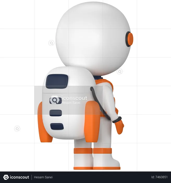 Astronaute regardant en arrière  3D Illustration