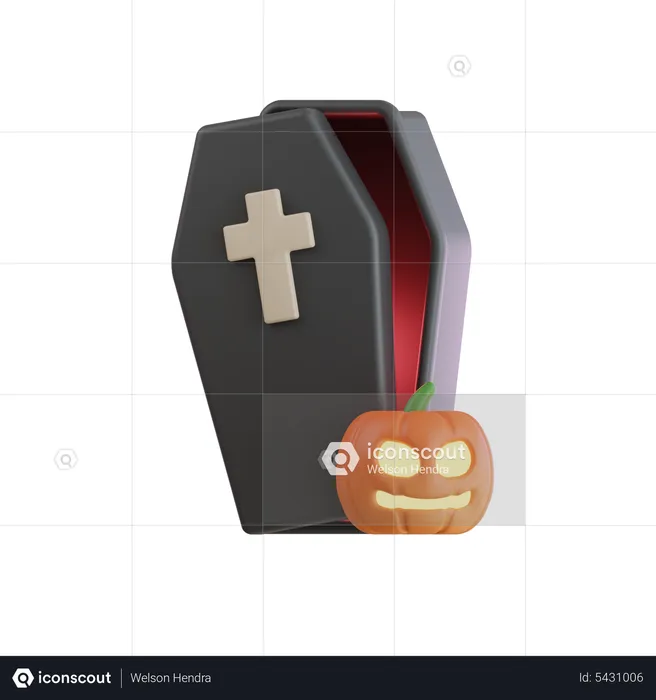 Ataúd de halloween  3D Icon