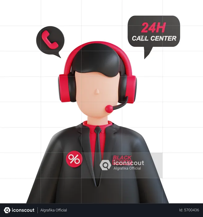 Servicio al cliente 24 horas  3D Icon