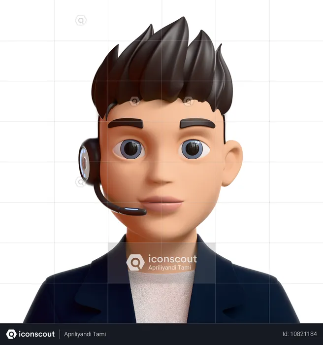 Atención al cliente masculino  3D Icon