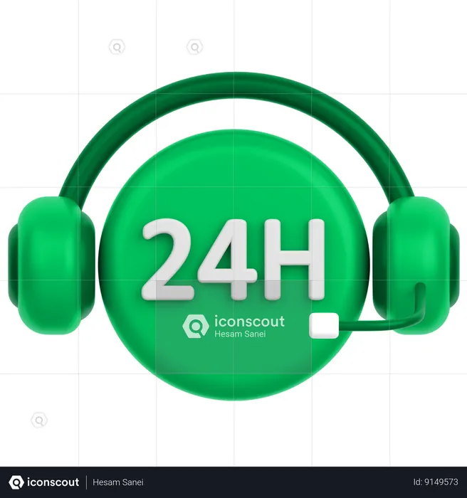 Atendimento 24h  3D Icon