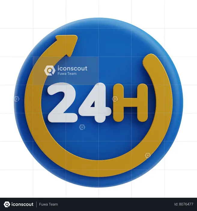 Atendimento 24 horas  3D Icon