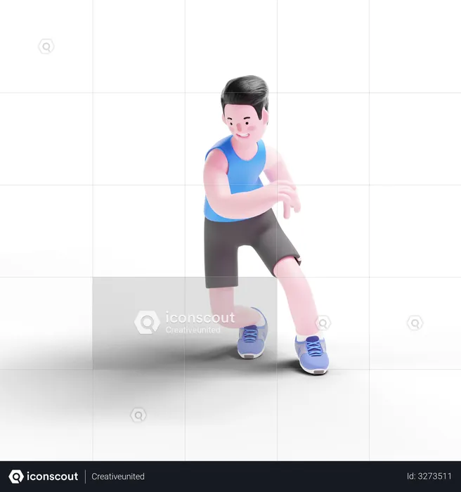 Athlete doing Exercise  3D Illustration