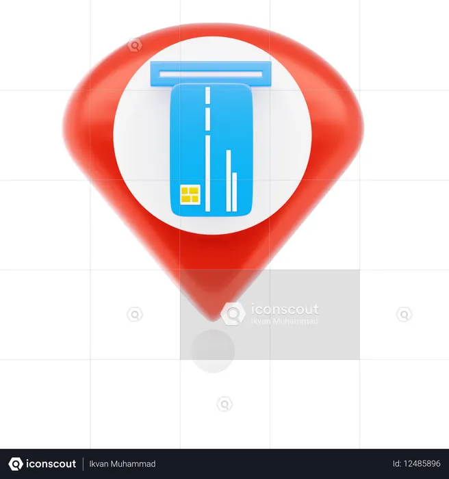 ATM 핀  3D Icon