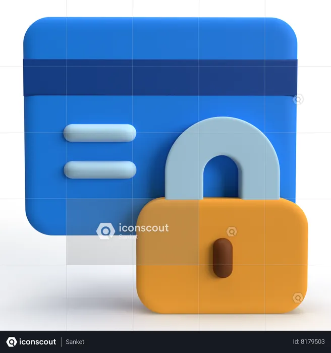 ATM Card Lock  3D Icon