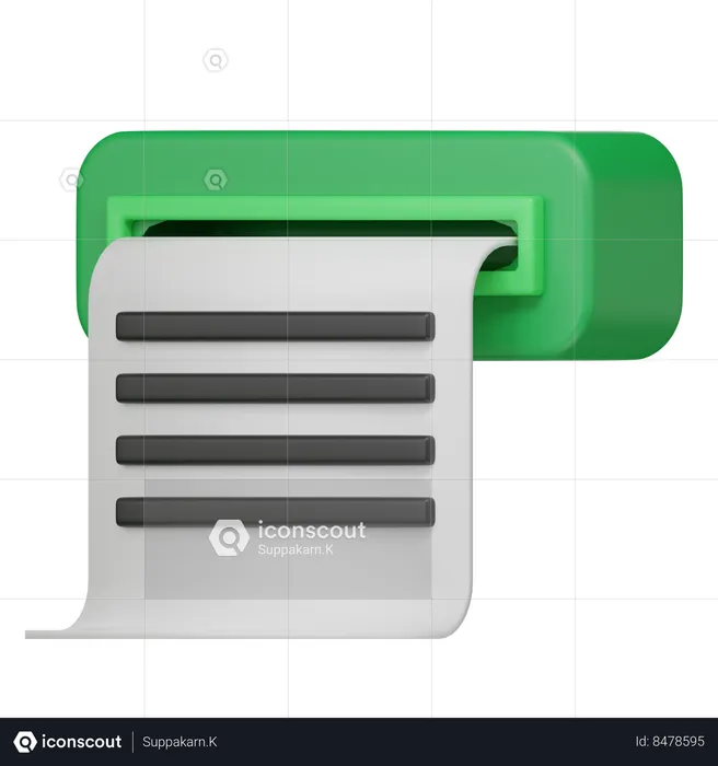 Atm Receipt  3D Icon