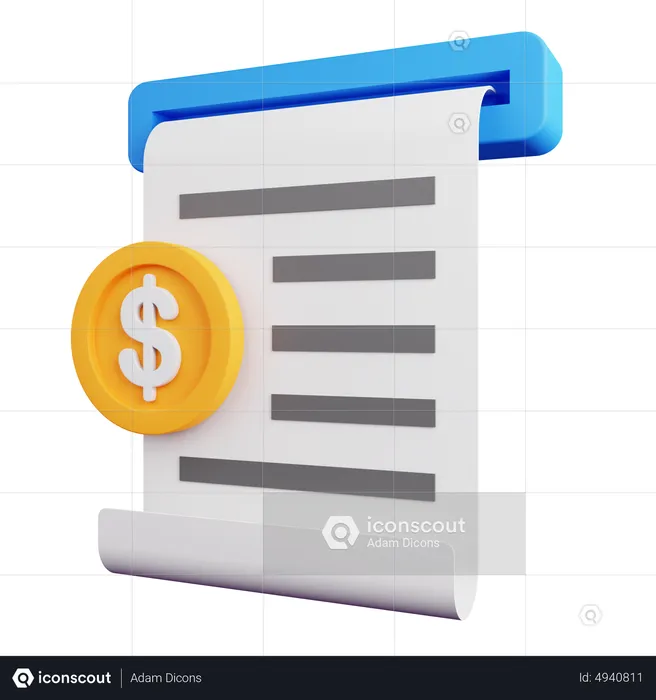 Atm Receipt  3D Icon