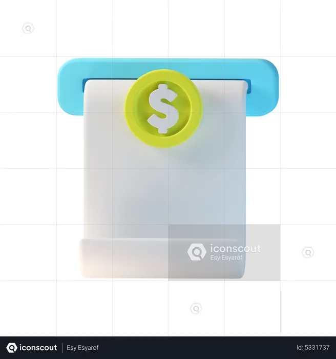 Atm Receipt  3D Icon