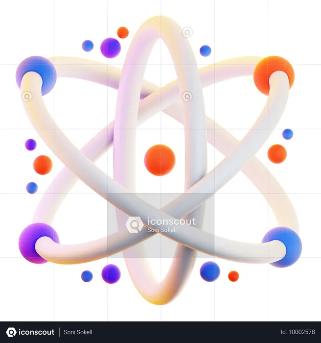 Atom  3D Icon