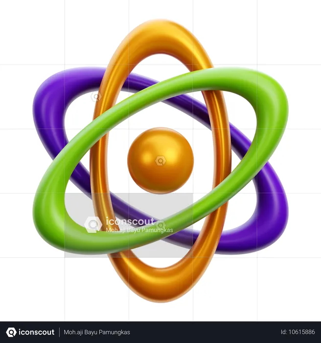 Atom  3D Icon