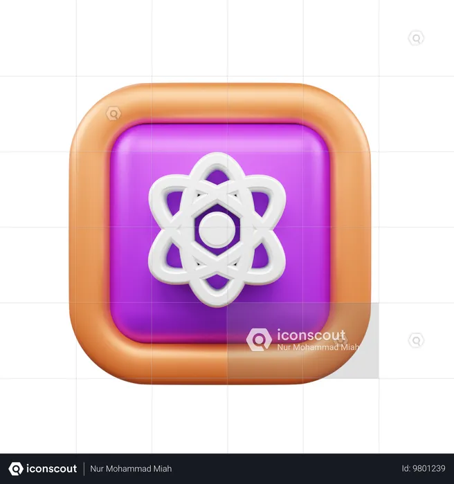 Atom  3D Icon