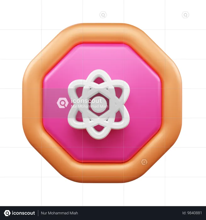 Atom  3D Icon