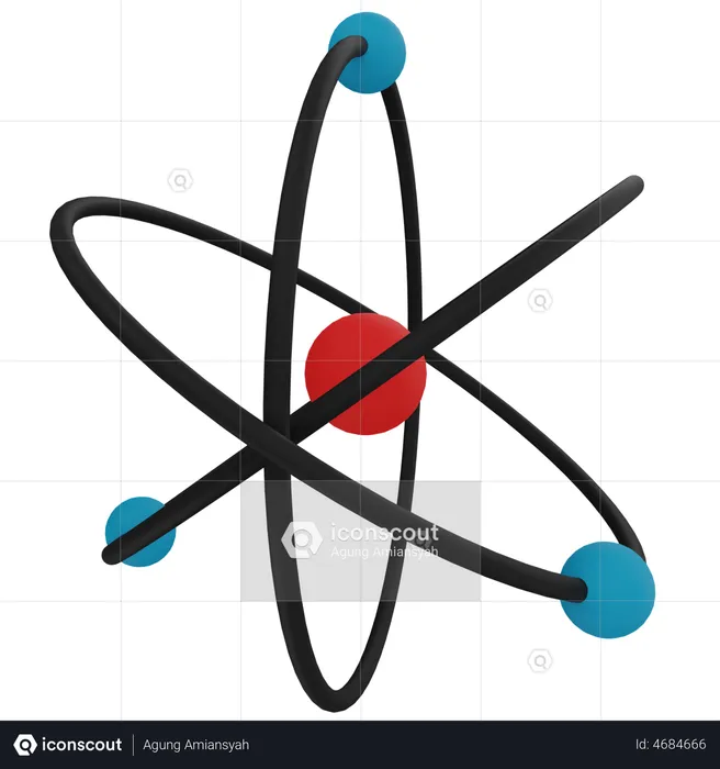 Atom  3D Illustration