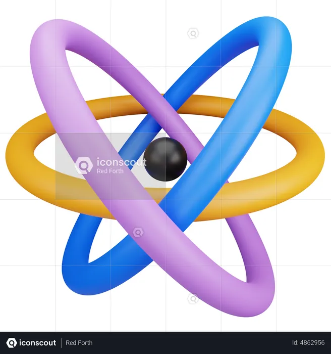 Atom  3D Icon