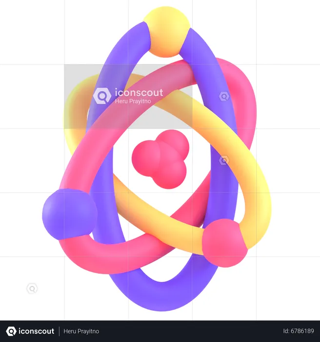 Atom  3D Icon