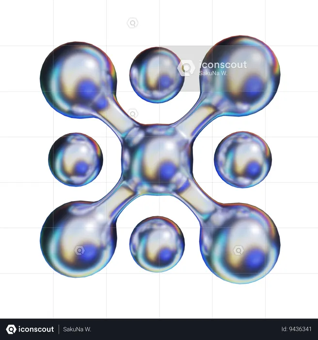 Atom Abstract Shape  3D Icon