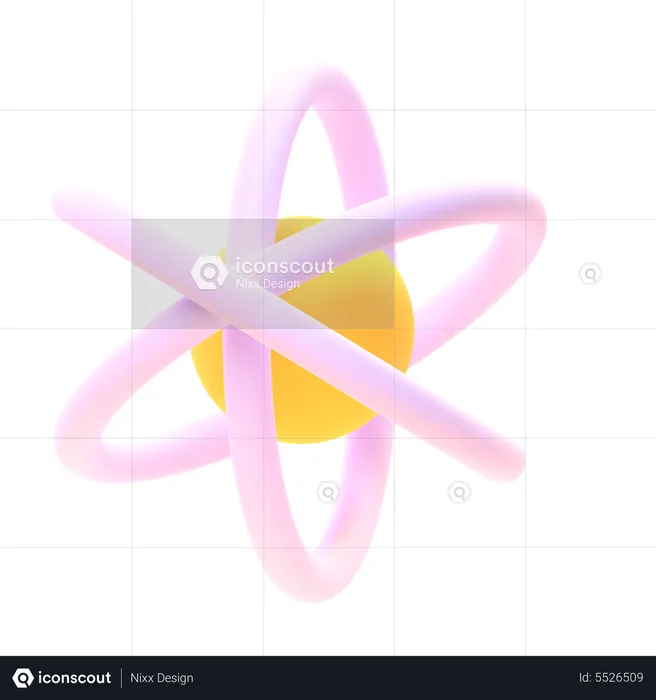 Atom Symbol  3D Icon