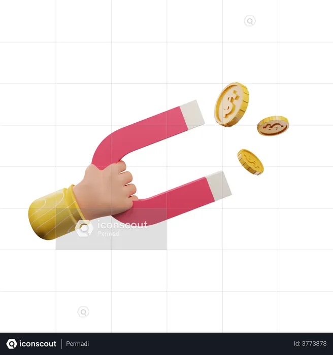 Atracción de dinero  3D Illustration