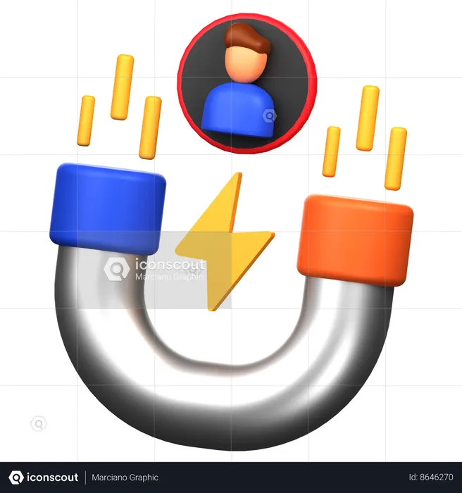 Atracción de usuarios  3D Icon