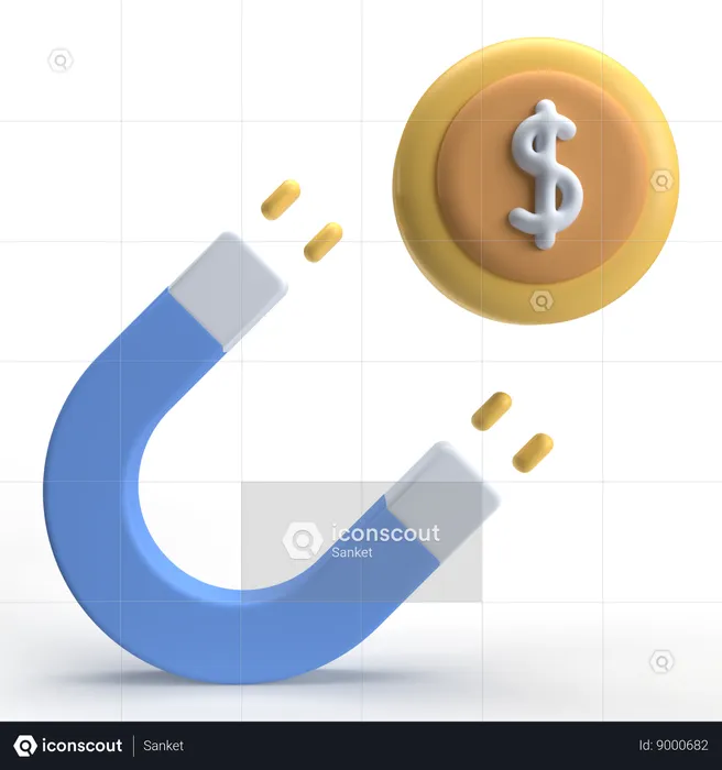 Atracción del dólar  3D Icon