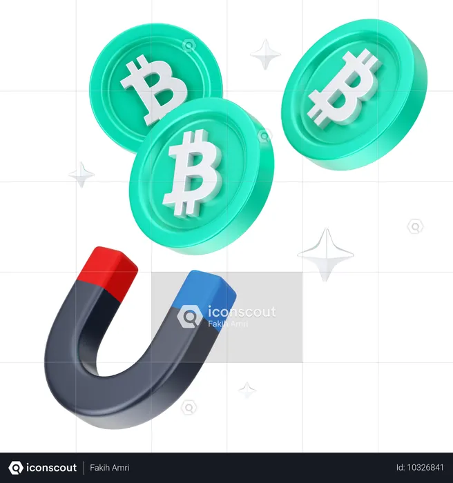 Atrair bitcoin  3D Icon