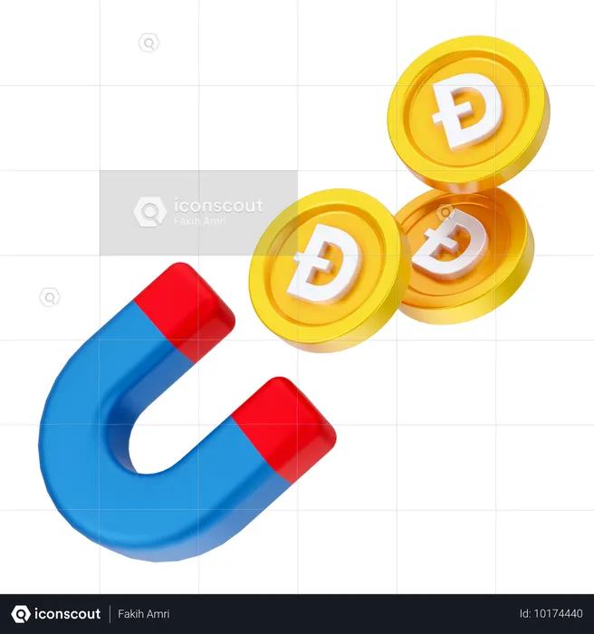 Atrair dogecoin  3D Icon